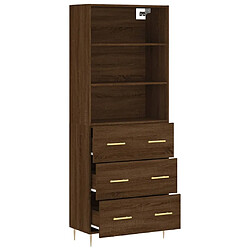 Avis vidaXL Buffet haut Chêne marron 69,5x34x180 cm Bois d'ingénierie