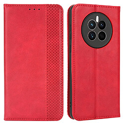 Etui en PU texture vintage, magnétique auto-absorbée avec support pour votre Huawei Mate 50 4G - rouge