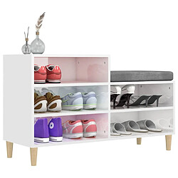 Acheter Maison Chic Armoire à chaussure,Meuble à Chaussures Blanc brillant 102x36x60 cm Bois ingénierie -MN61026