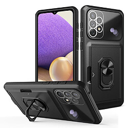 Coque en TPU + acrylique avec béquille et porte-carte noir noir pour votre Samsung Galaxy A33 5G