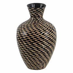 BigBuy Home Vase Noir Beige Bambou 28 x 28 x 46 cm