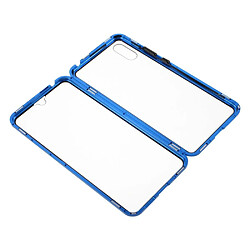 Coque en cadre métallique Cadre double face à couverture complète magnétique bleu pour votre Xiaomi Redmi 9A