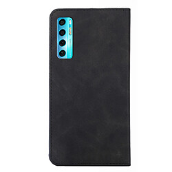 Coque en TPU + PU avec support pliable et porte-carte, noir pour votre TCL 20 Pro 5G