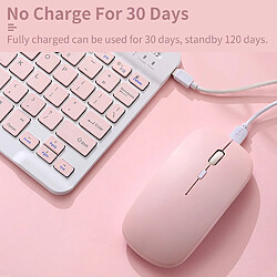 Universal Clavier Bluetooth sans fil de 10 pouces Souris Ordinateur portable Clavier Bluetooth Ordinateur portable Samsung Xiaomi (rose)