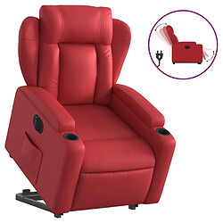 vidaXL Fauteuil inclinable électrique rouge similicuir