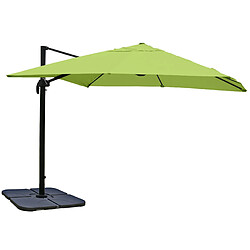 Decoshop26 Parasol professionnel restaurant pour jardin terrasse 3x3m (Ø4,24m) polyester aluminium/acier 23kg vert avec pied 04_0003448