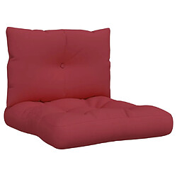 vidaXL Coussins de palette lot de 2 rouge bordeaux tissu