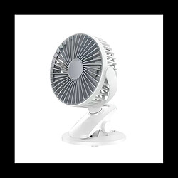 Ventilateur à Clipser d'été 1200mAh Ventilateur à Tête Oscillante Automatique Portable Ventilateur à Haute Puissance Éolienne Rechargeable pour Étudiant Blanc