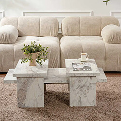 Hanah Home Table basse en aggloméré 110 x 45 x 41,4 cm Sanctuary beige marbré.