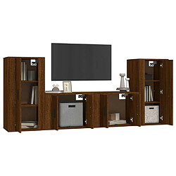 Avis Maison Chic Ensemble de meubles TV 4 pcs pour salon - Chêne marron Bois d'ingénierie -MN54209