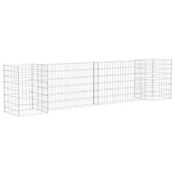 Maison Chic Jardinière à gabion,Bac à fleurs - pot de fleur en H Fil d'acier 260x40x60 cm -GKD10650