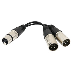 2x Câble XLR 1 Femêlle À 2 Mâle Corde Connexion Audio Pro Cordon De Répartition Splitteur