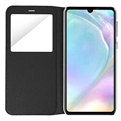 Avizar Housse Huawei P30 Pro Étui Clapet à Fenêtre Fonction Stand Coque Rigide Noir pas cher