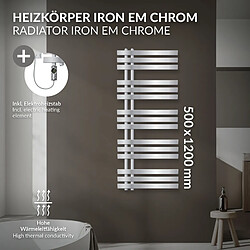 LuxeBath Radiateur sèche-serviettes en acier chrome 50x120cm avec élément chauffant 900W