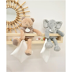 Doudou et Compagnie Doudou elephant gris avec mouchoir - sweety - 25 cm