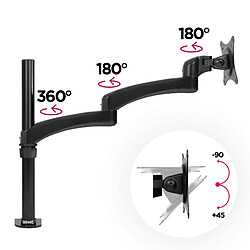 Duronic DM451X3 Support d'écran PC à Pince pour Bureau | Passe câble Inclus | Hauteur Ajustable | Rotatif/Inclinable/Pivotable | Compatibilité avec Moniteur VESA 75/100 | Aluminium | 2 Extensions pas cher