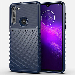 Coque en TPU texture sergé souple bleu pour votre Motorola Moto G8