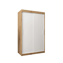 Abiks Meble Armoire Tokyo à portes coulissantes 200/120/62 2 portes (artisan/blanc) 