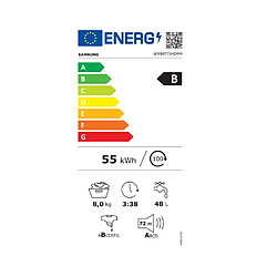 Lave-linge hublot 8 kg 1400 tours/min - ww80t734dwh - SAMSUNG