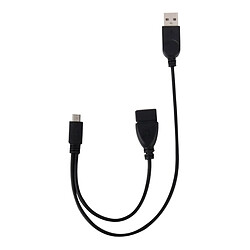 Avis Wewoo Câble noir Micro USB vers USB 2.0 Mâle et USB 2.0 Femelle Adaptateur Convertisseur OTG Câble, Longueur: Environ 30cm