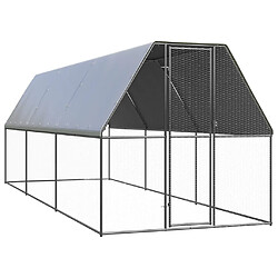 vidaXL Poulailler d'extérieur 2x6x2 m Acier galvanisé