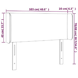 Acheter vidaXL Tête de lit avec oreilles Gris clair 103x16x78/88 cm Velours