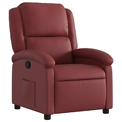 Maison Chic Fauteuil inclinable,Fauteuil luxe de relaxation Rouge bordeaux Similicuir -MN89928