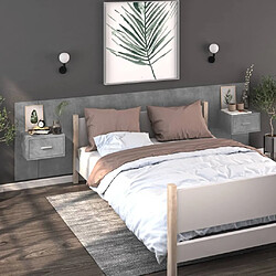 Avis Maison Chic Table de chevet murale,Table de nuit Gris béton -MN81315