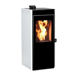 Poêle à granulés de bois 9kw blanc/noir - 20915 - ECOFOREST