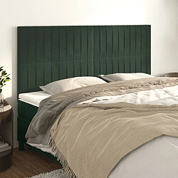 Maison Chic Lot de 4 Têtes de lit design pour chambre - Décoration de lit Vert foncé 80x5x78/88 cm Velours -MN23499