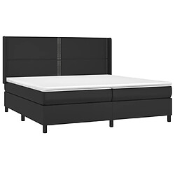 Avis vidaXL Sommier à lattes de lit matelas LED Noir 200x200cm Similicuir