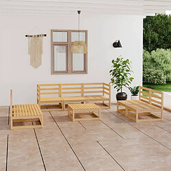 vidaXL Salon de jardin 8 pcs bois de pin massif