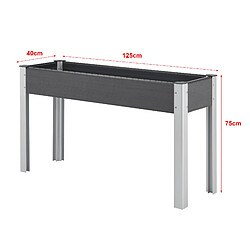 Avis Potager surélevé Beverwijk à fond grillagé 125 x 40 x 75 cm gris foncé [en.casa]