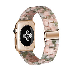 Wewoo Bracelet de montre en résine Simple Fashion pour Apple Watch séries 5 et 4 40 mm et séries 3 et 2 et 1 38 mm vert rose pas cher