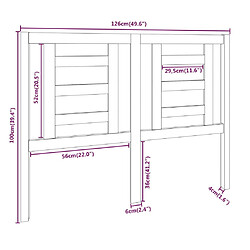 vidaXL Tête de lit Blanc 126x4x100 cm Bois massif de pin pas cher