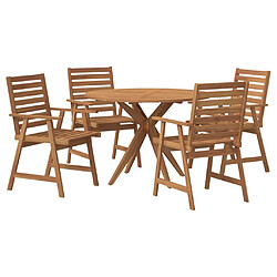 vidaXL Ensemble à manger de jardin 5 pcs Bois d'acacia solide