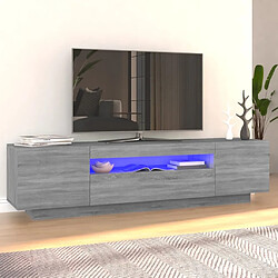 Maison Chic Meubles TV avec lumières LED - Banc TV pour salon Sonoma gris 160x35x40 cm -MN40375