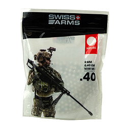 Lot de 3 Sacs de 1000 Billes 0.40 g 6 mm Blanches Swiss Arms