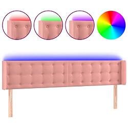 vidaXL Tête de lit à LED Rose 203x16x78/88 cm Velours