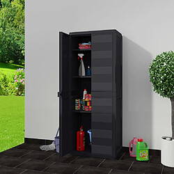 vidaXL Armoire de rangement de jardin avec 3 étagères Noir