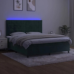 Avis vidaXL Sommier à lattes de lit matelas et LED Vert foncé 180x200 cm