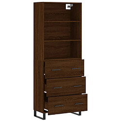 Avis vidaXL Buffet haut Chêne marron 69,5x34x180 cm Bois d'ingénierie