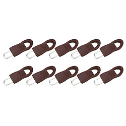 10pcs Détachables Zip Fixer Zipper Tags Réparation Tirette Tab Brown 3.4x1.4cm