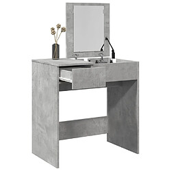 vidaXL Coiffeuse avec miroir gris béton 73x46,5x120 cm