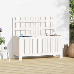 vidaXL Boîte de rangement de jardin Blanc 108x42,5x54 cm Bois de pin