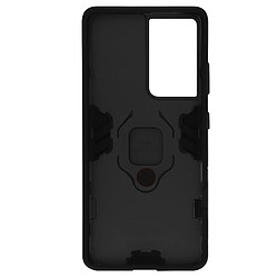 Avizar Coque Samsung Galaxy S21 Ultra Hybride Antichoc Bague Métallique Support noir