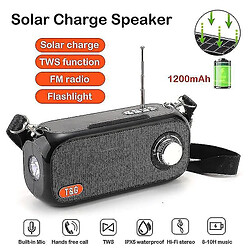 Acheter Universal Charge solaire portable Bluetooth haut-parleur FM Radio Wireless Bass Subwoofer Outdoor Enceintes (Green)