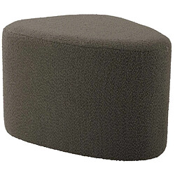 LEITMOTIV Pouf en tissu bouclette Ada Organic Large vert taupe.