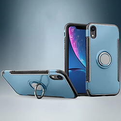 Wewoo Coque Étui de protection magnétique à 360 degrés pour anneau de rotation iPhone XR bleu marine