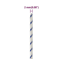 vidaXL Corde de bateau Blanc 2 mm 250 m Polypropylène pas cher